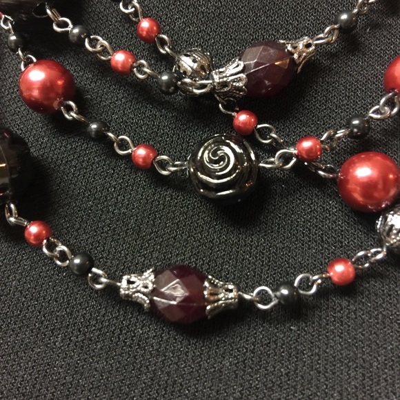 Vintage Pewter Four Strand Statement Necklace - Picture 4 of 4